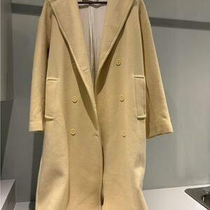 Zara Cream Double-Breasted Trench Coat